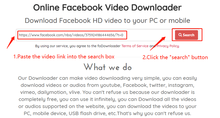 Download the Facebook Video Wizard, step 2
